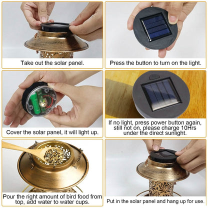 Solar Decorative Hanging Bird Feeder Lantern DailySale