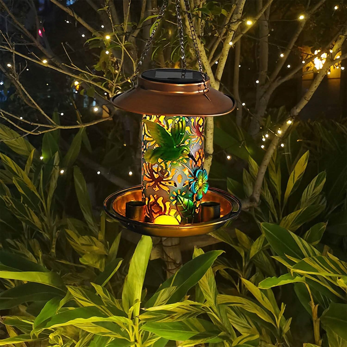 Solar Decorative Hanging Bird Feeder Lantern DailySale