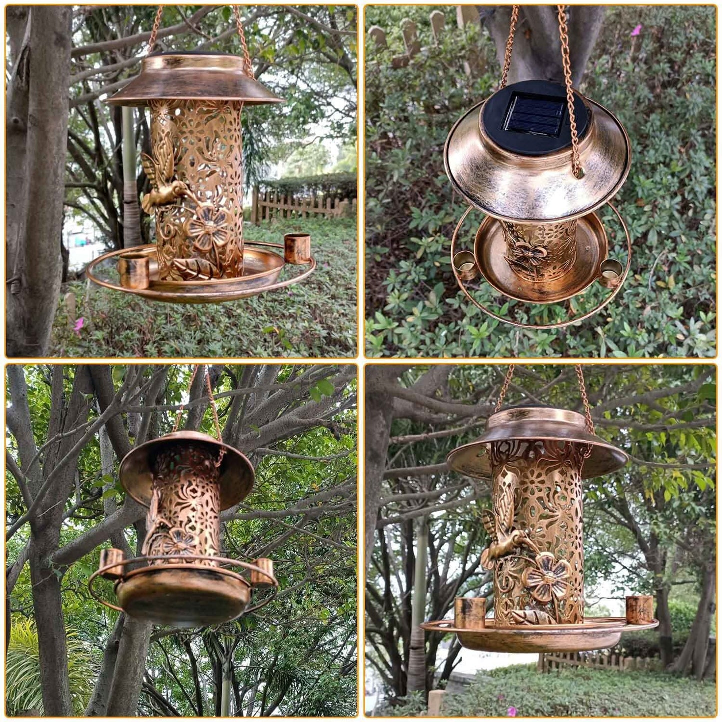 Solar Decorative Hanging Bird Feeder Lantern DailySale