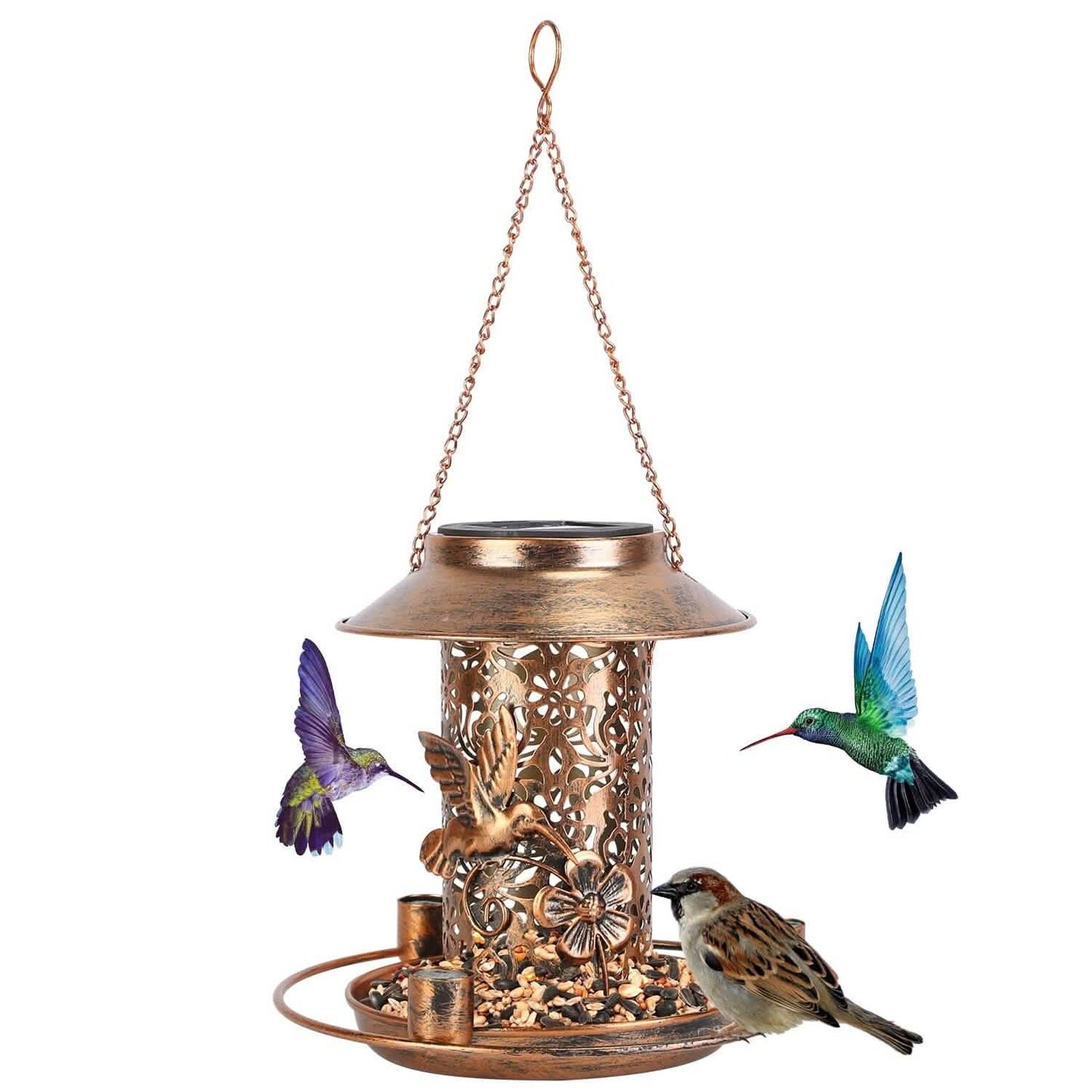 Solar Decorative Hanging Bird Feeder Lantern DailySale