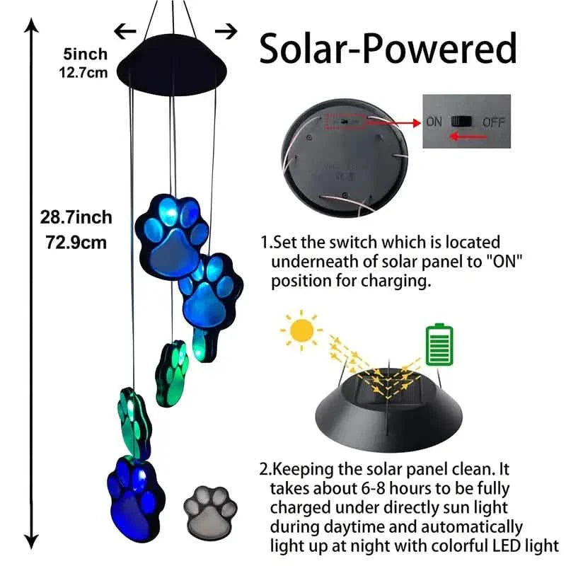 Solar Dog Claw Wind Chime Light DailySale