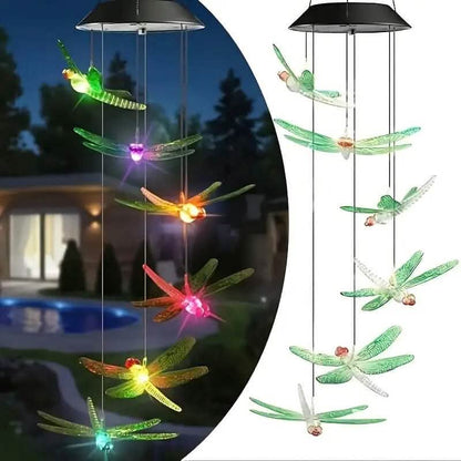 Solar Dragonfly Wind Chimes Lights DailySale