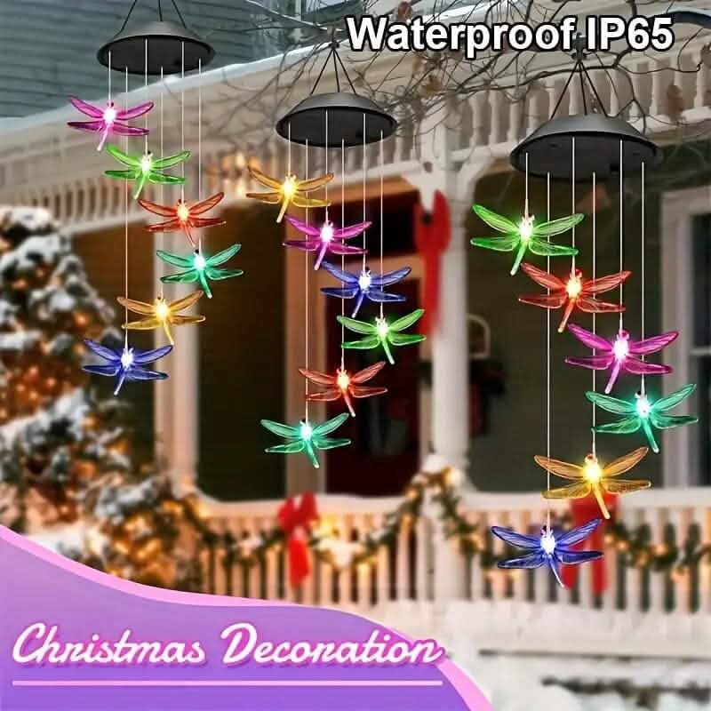 Solar Dragonfly Wind Chimes Lights DailySale