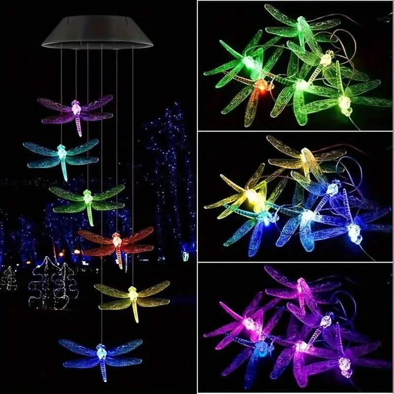Solar Dragonfly Wind Chimes Lights DailySale