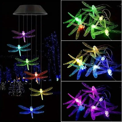 Solar Dragonfly Wind Chimes Lights DailySale