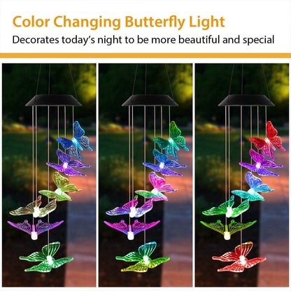 Solar LED Butterfly Wind Chimes DailySale