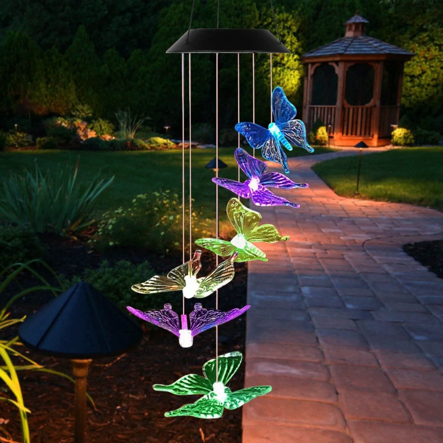 Solar LED Butterfly Wind Chimes DailySale