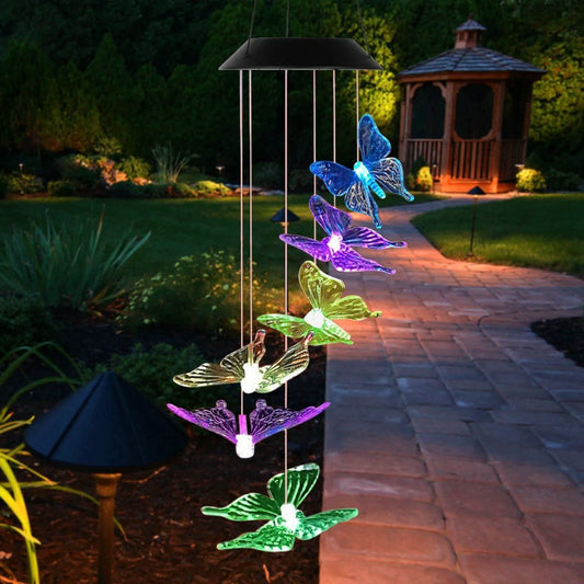 Solar LED Butterfly Wind Chimes DailySale