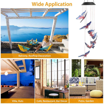 Solar LED Butterfly Wind Chimes DailySale