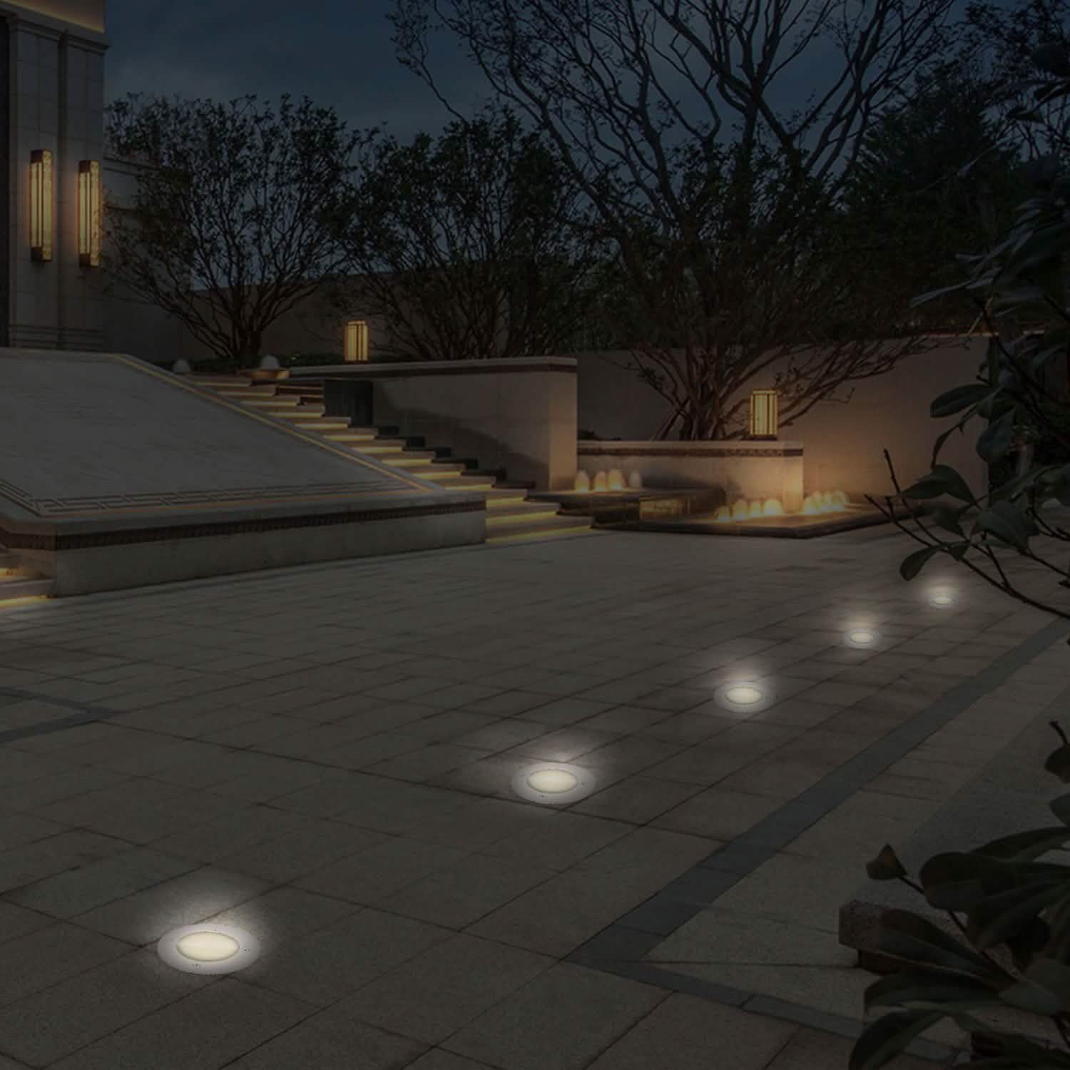 Solar LED Disk Lights IP44 Water Resistant Light Sensor DailySale