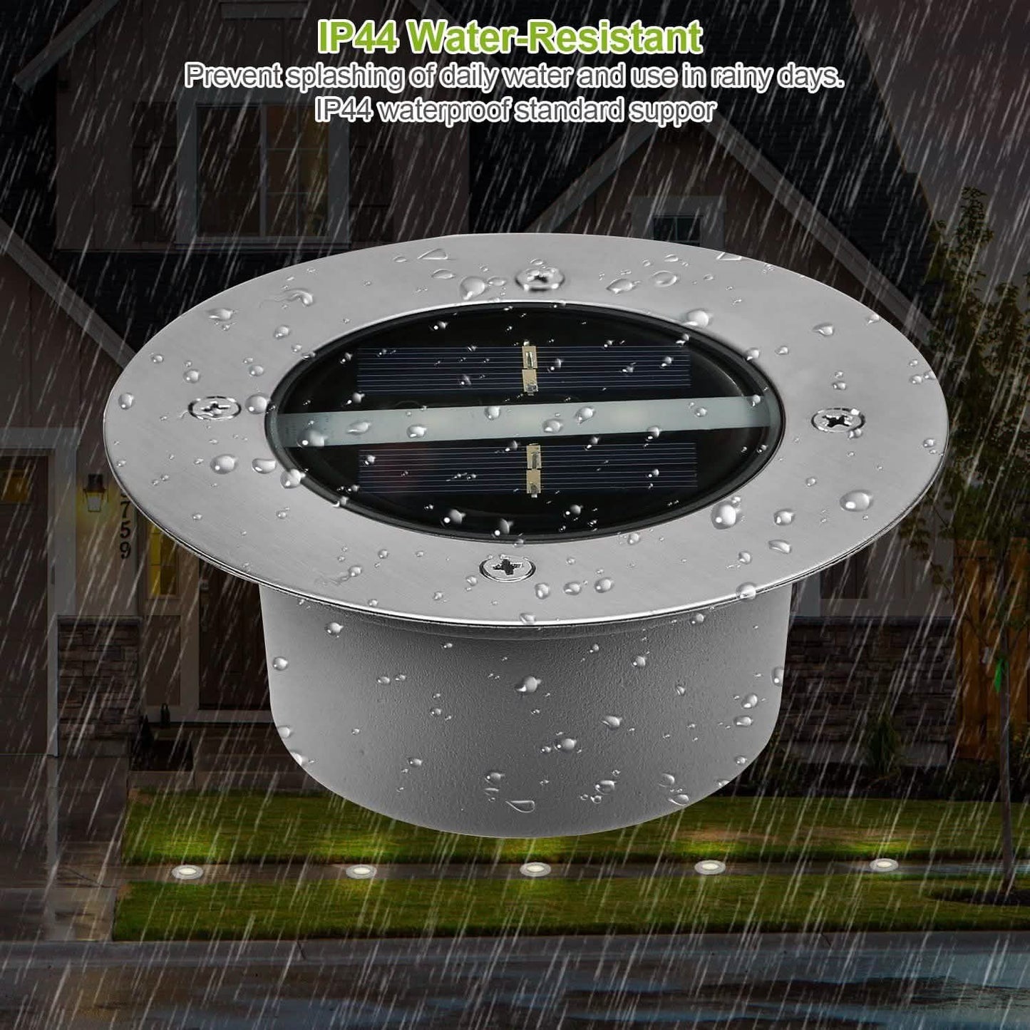 Solar LED Disk Lights IP44 Water Resistant Light Sensor DailySale