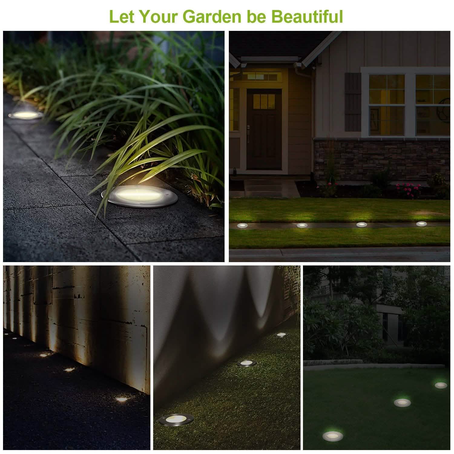 Solar LED Disk Lights IP44 Water Resistant Light Sensor DailySale