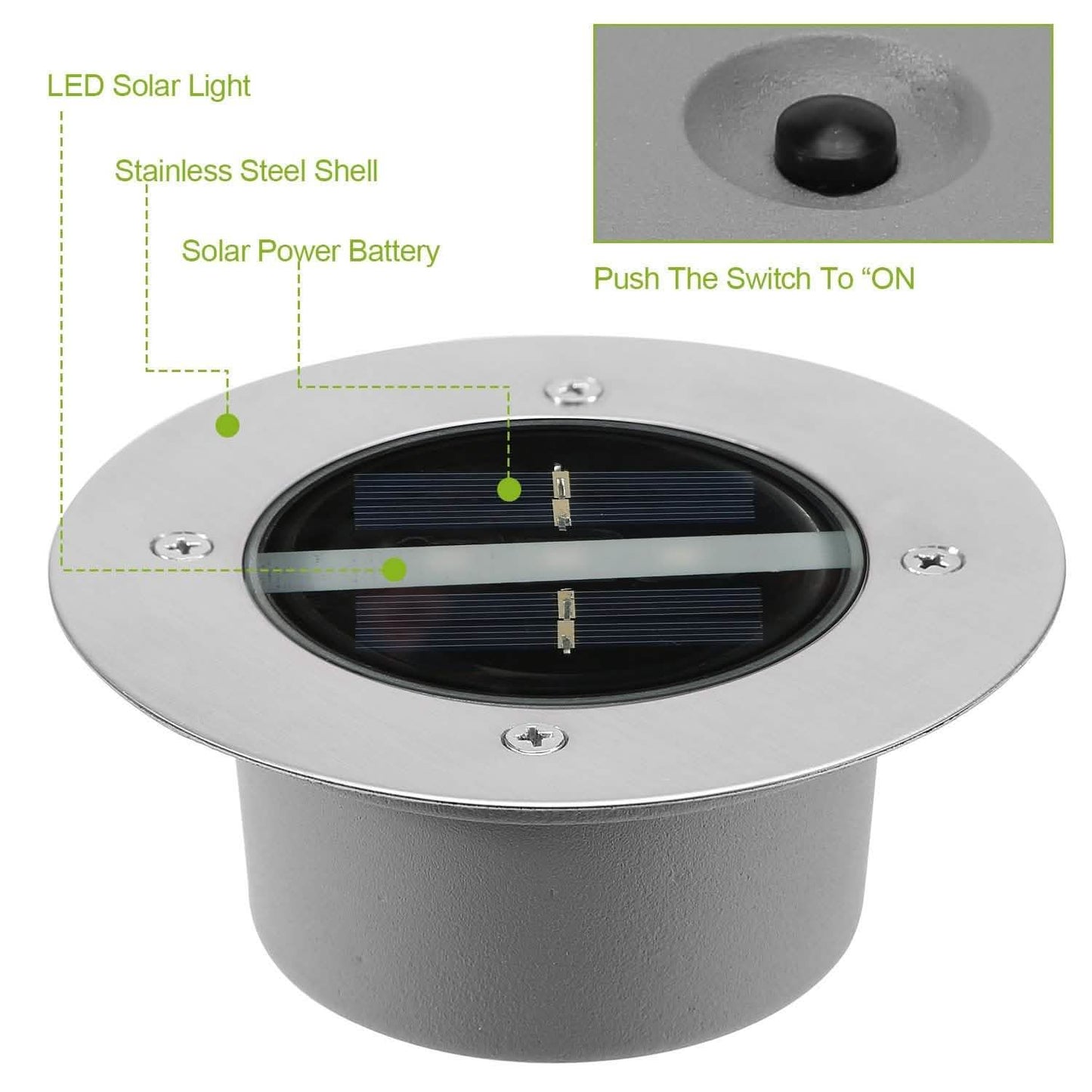 Solar LED Disk Lights IP44 Water Resistant Light Sensor DailySale