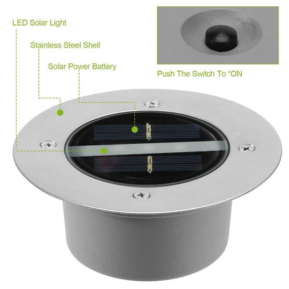 Solar LED Disk Lights IP44 Water Resistant Light Sensor DailySale