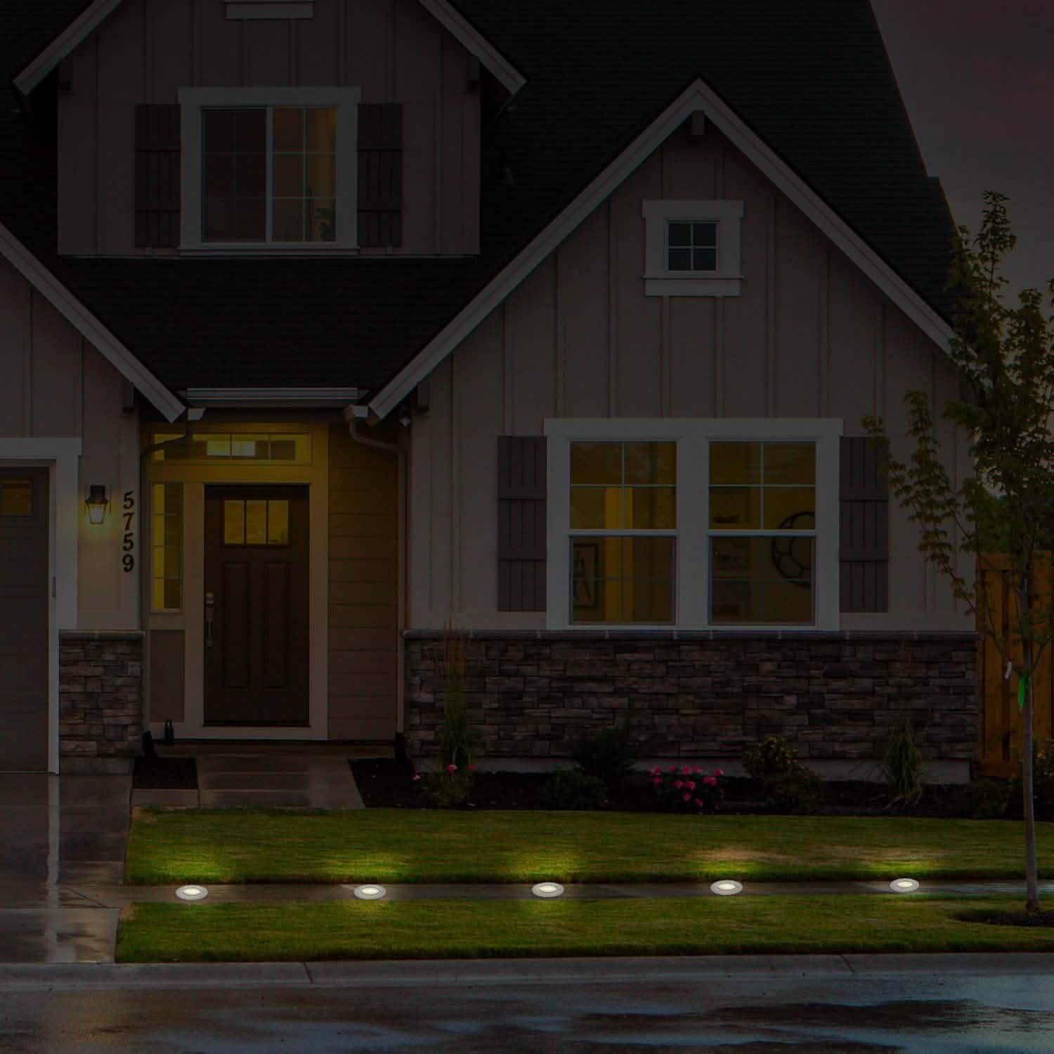 Solar LED Disk Lights IP44 Water Resistant Light Sensor DailySale