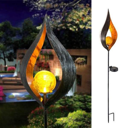 Solar LED Simulate Flame Light Lawn Lantern Lamp Waterproof Outdoor Lights DailySale