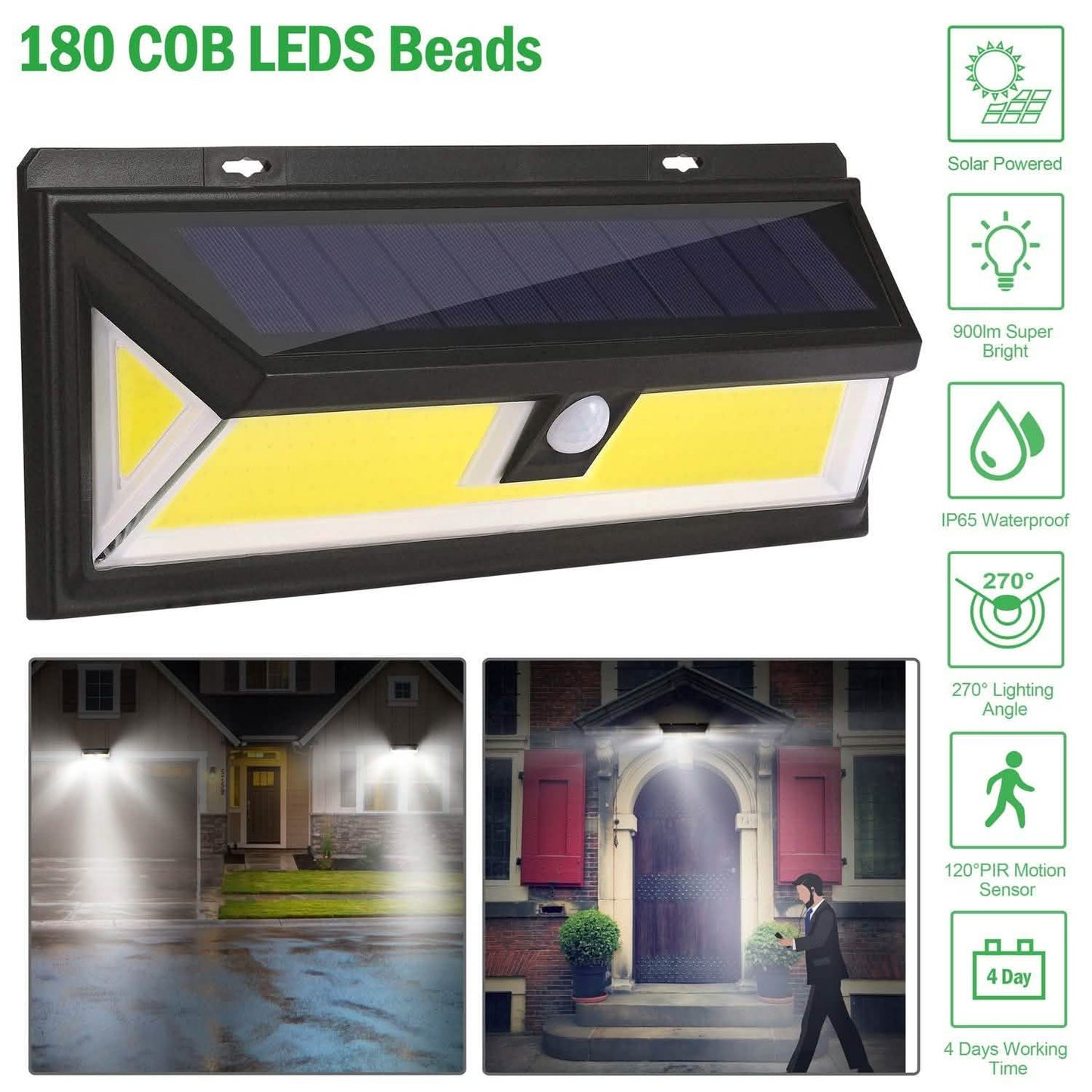 Solar Lights 180 LEDS Solar Wall Light DailySale