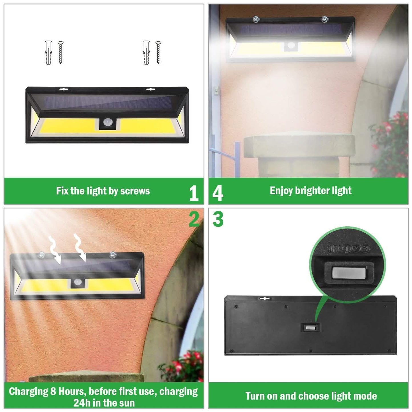 Solar Lights 180 LEDS Solar Wall Light DailySale