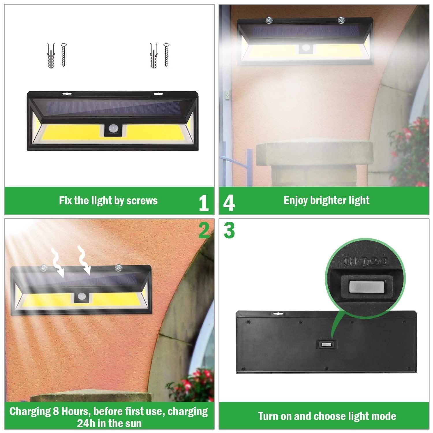 Solar Lights 180 LEDS Solar Wall Light DailySale