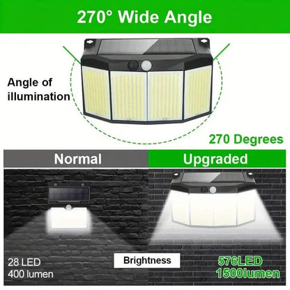 Solar Lights Outdoor 576 LED with Lights Reflector and 3 Lighting Modes DailySale