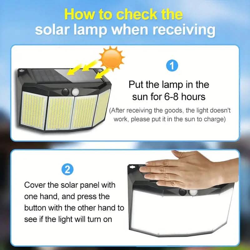 Solar Lights Outdoor 576 LED with Lights Reflector and 3 Lighting Modes DailySale