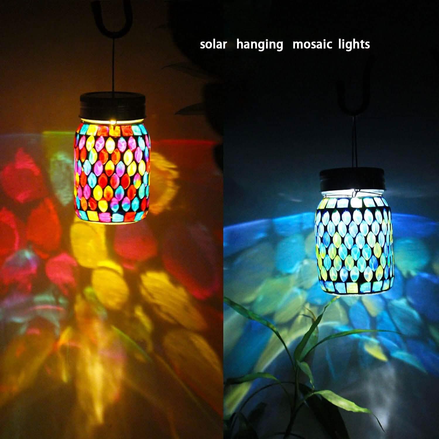 Solar Mosaic LED Waterproof Outdoor Hanging Lanterns DailySale