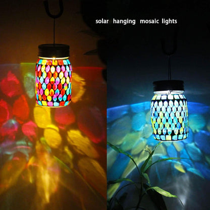 Solar Mosaic LED Waterproof Outdoor Hanging Lanterns DailySale