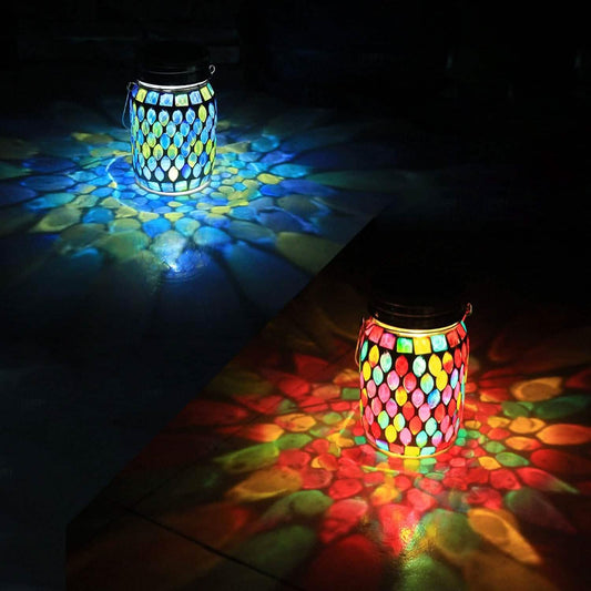 Solar Mosaic LED Waterproof Outdoor Hanging Lanterns DailySale