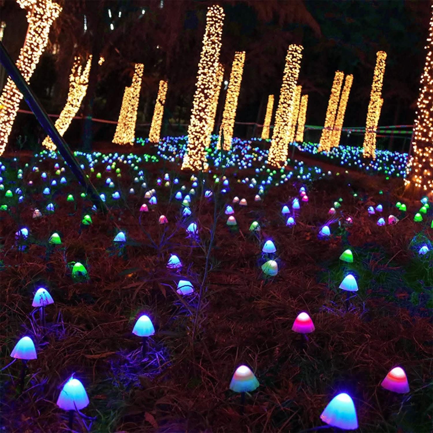 Solar Mushroom Lights Outdoor Decoration 10 LED Light Stake DailySale