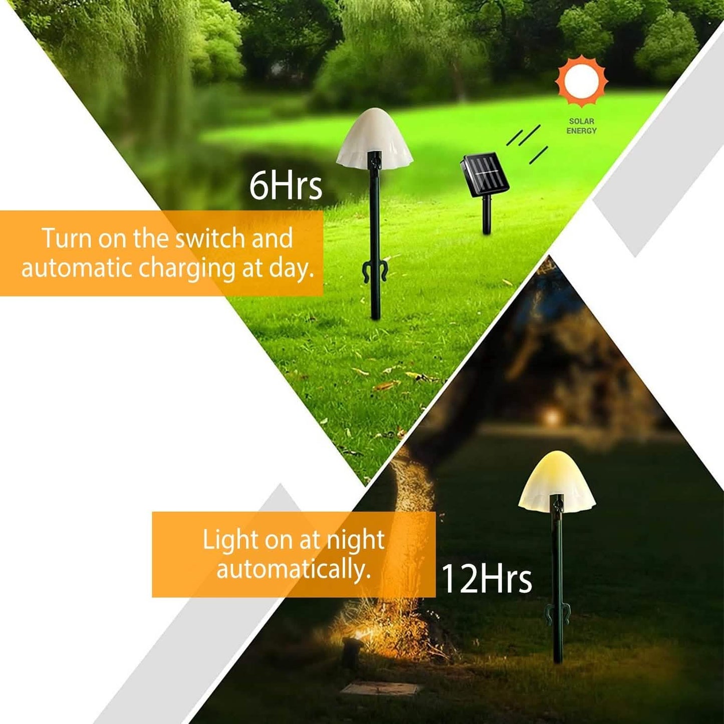 Solar Mushroom Lights Outdoor Decoration 10 LED Light Stake DailySale