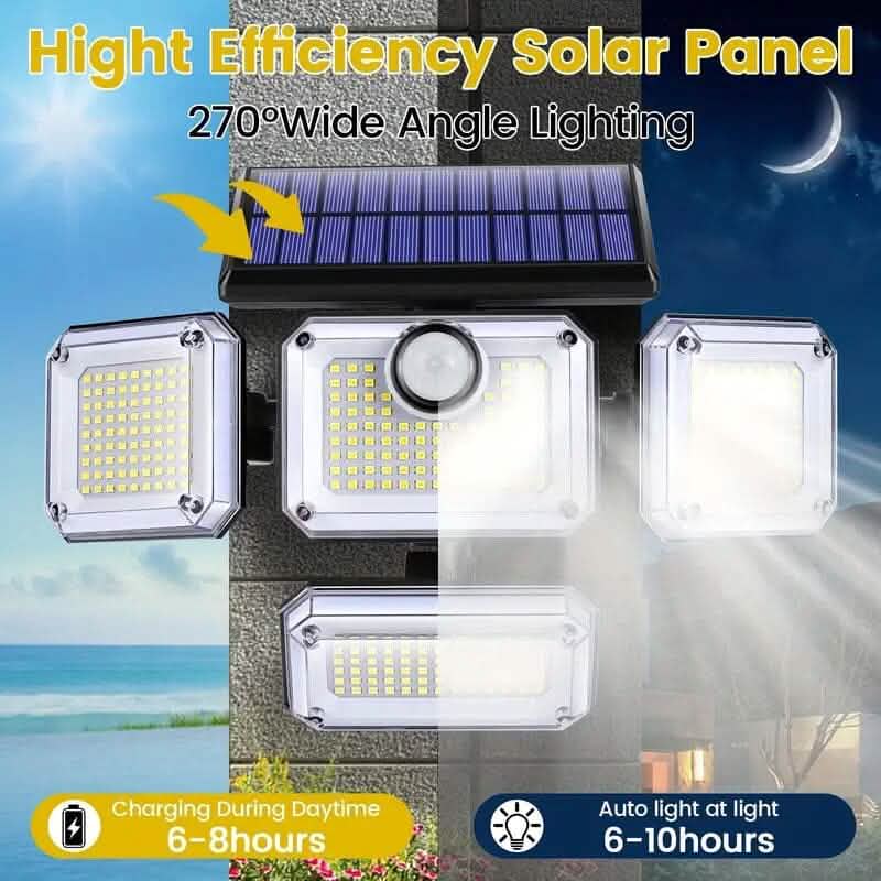 Solar Outdoor Lights 333 LEDs Motion Sensor Lights 4 Heads DailySale