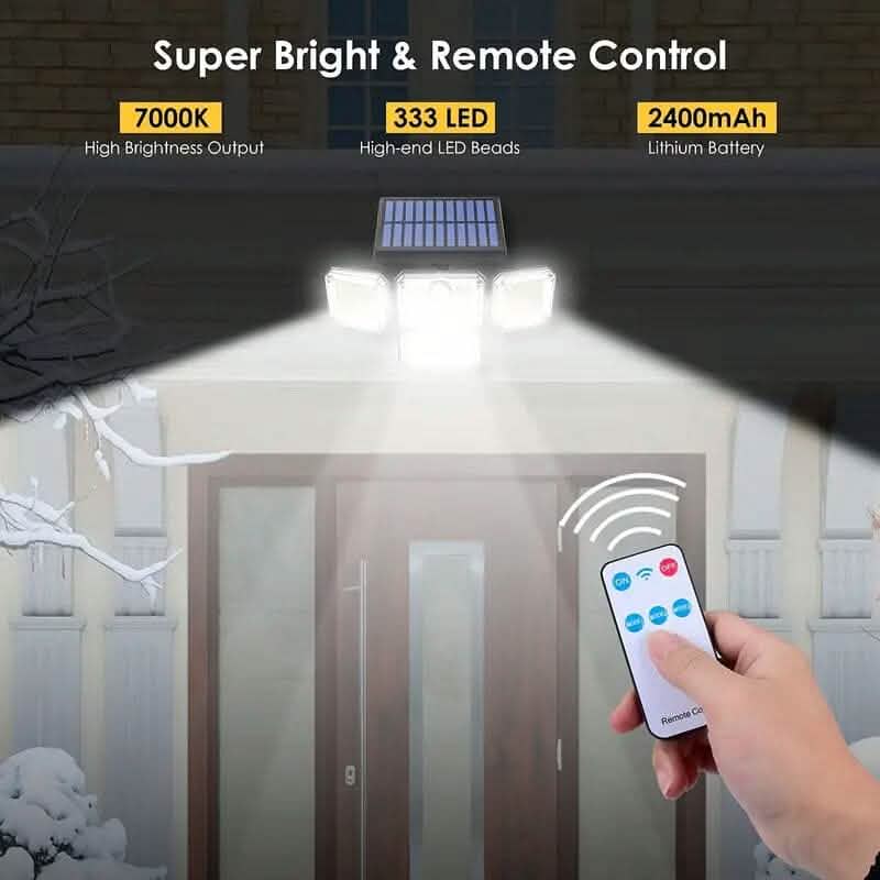 Solar Outdoor Lights 333 LEDs Motion Sensor Lights 4 Heads DailySale