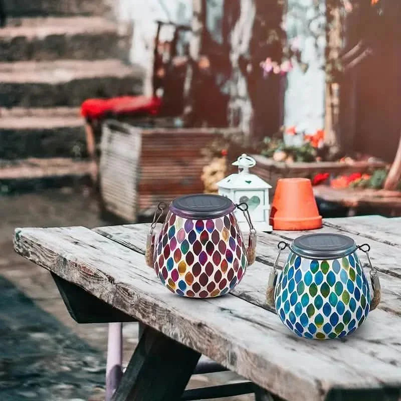 Solar Outdoor Mosaic Lantern DailySale