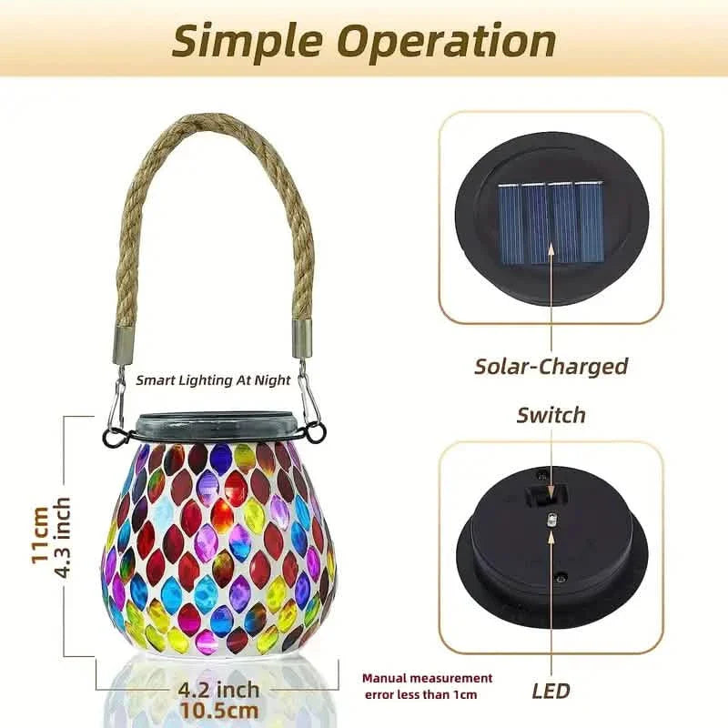 Solar Outdoor Mosaic Lantern DailySale