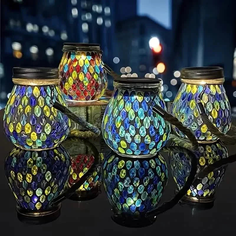 Solar Outdoor Mosaic Lantern DailySale