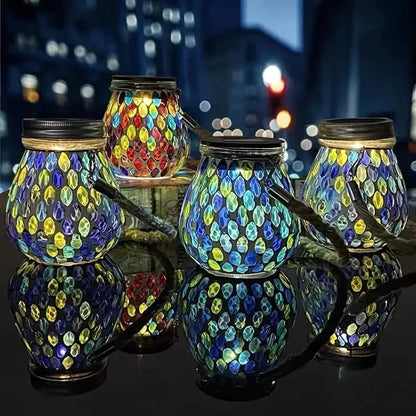 Solar Outdoor Mosaic Lantern DailySale