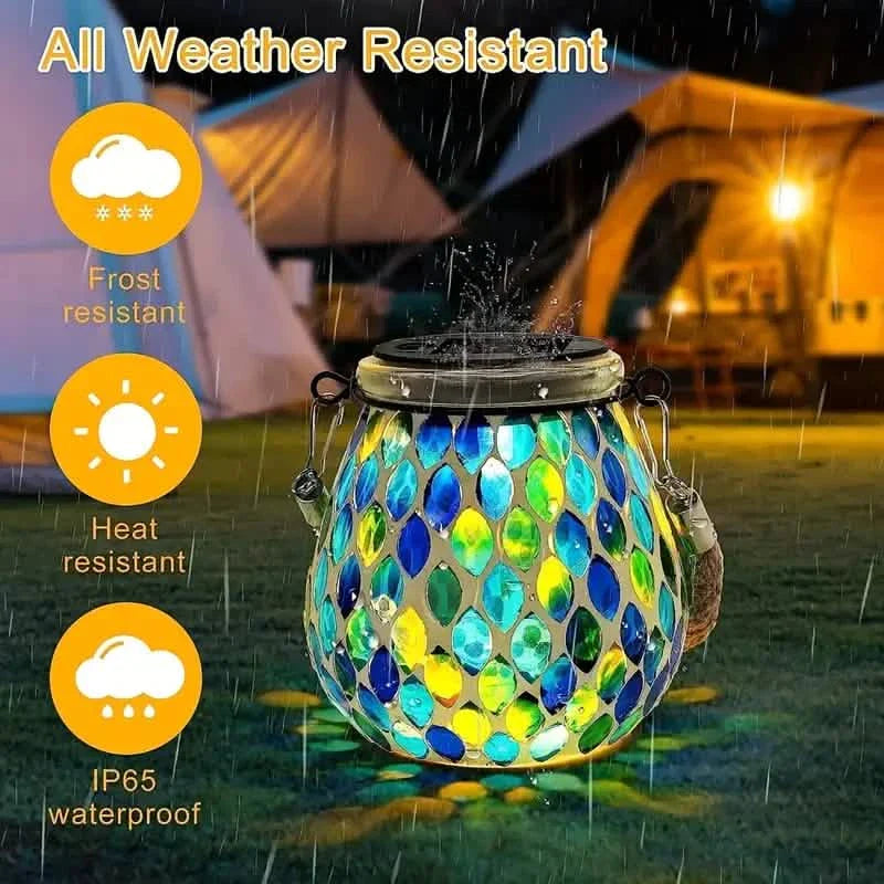Solar Outdoor Mosaic Lantern DailySale