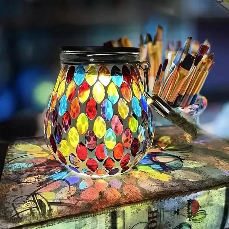 Solar Outdoor Mosaic Lantern DailySale