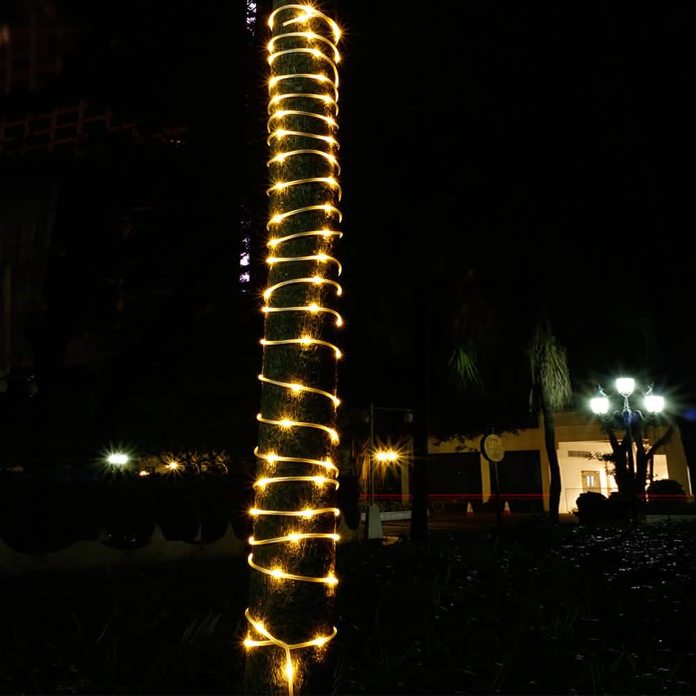 Solar Panel Powered 75.5 Ft. Warm White Rope String Fairy Lights DailySale