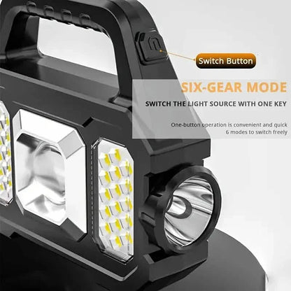 Solar Portable Flashlight & Handheld Searchlight with Side Lights DailySale