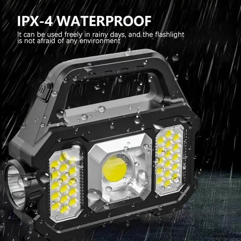 Solar Portable Flashlight & Handheld Searchlight with Side Lights DailySale