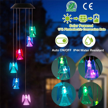 Solar Powered Angel Lights Wind Chimes LED Color Changing DailySale