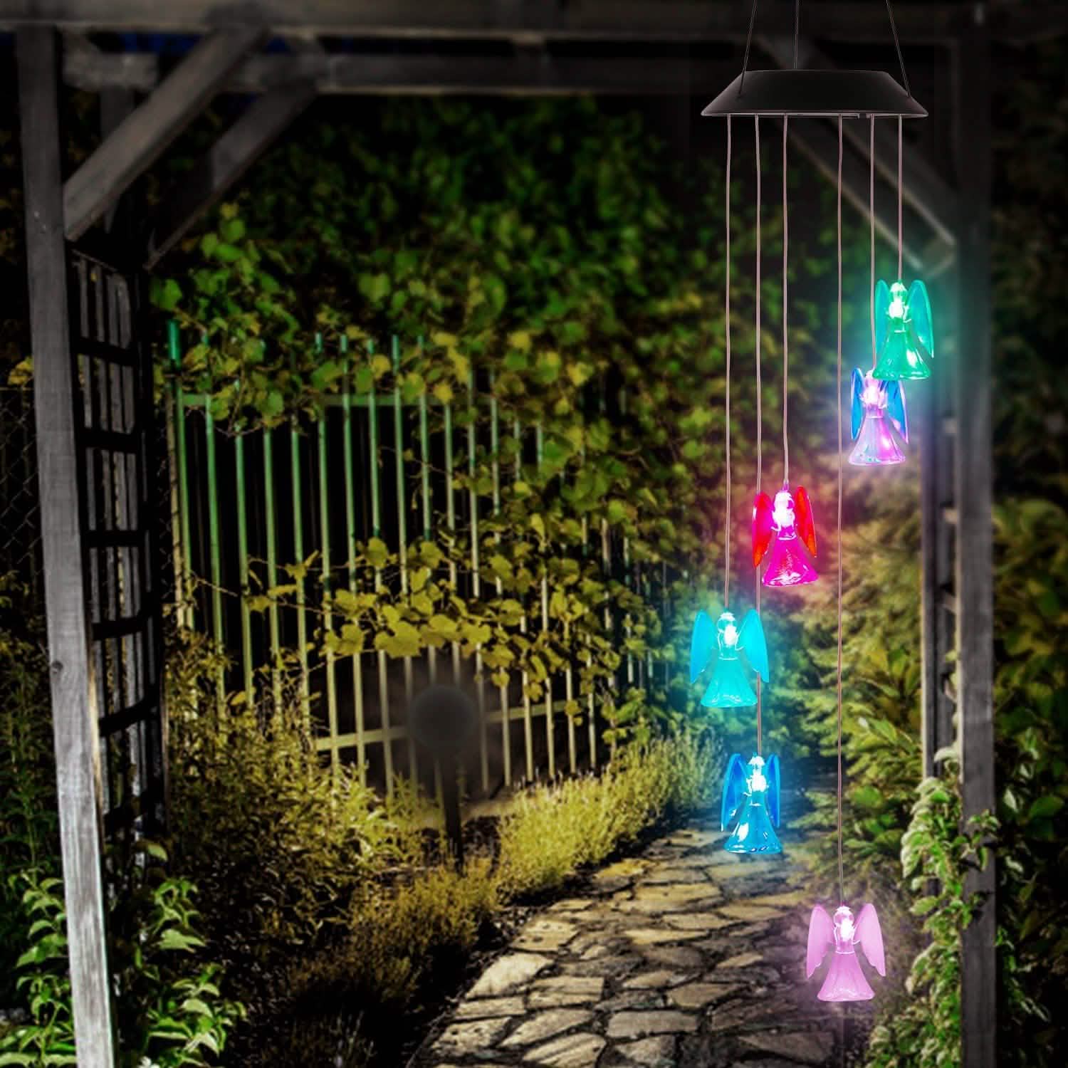 Solar Powered Angel Lights Wind Chimes LED Color Changing DailySale