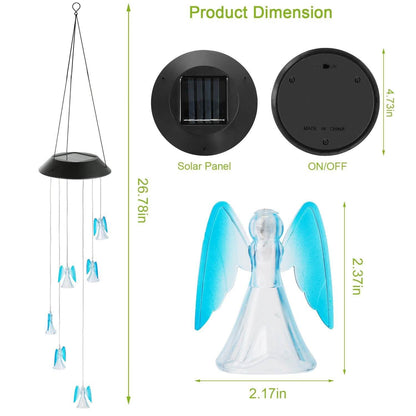 Solar Powered Angel Lights Wind Chimes LED Color Changing DailySale