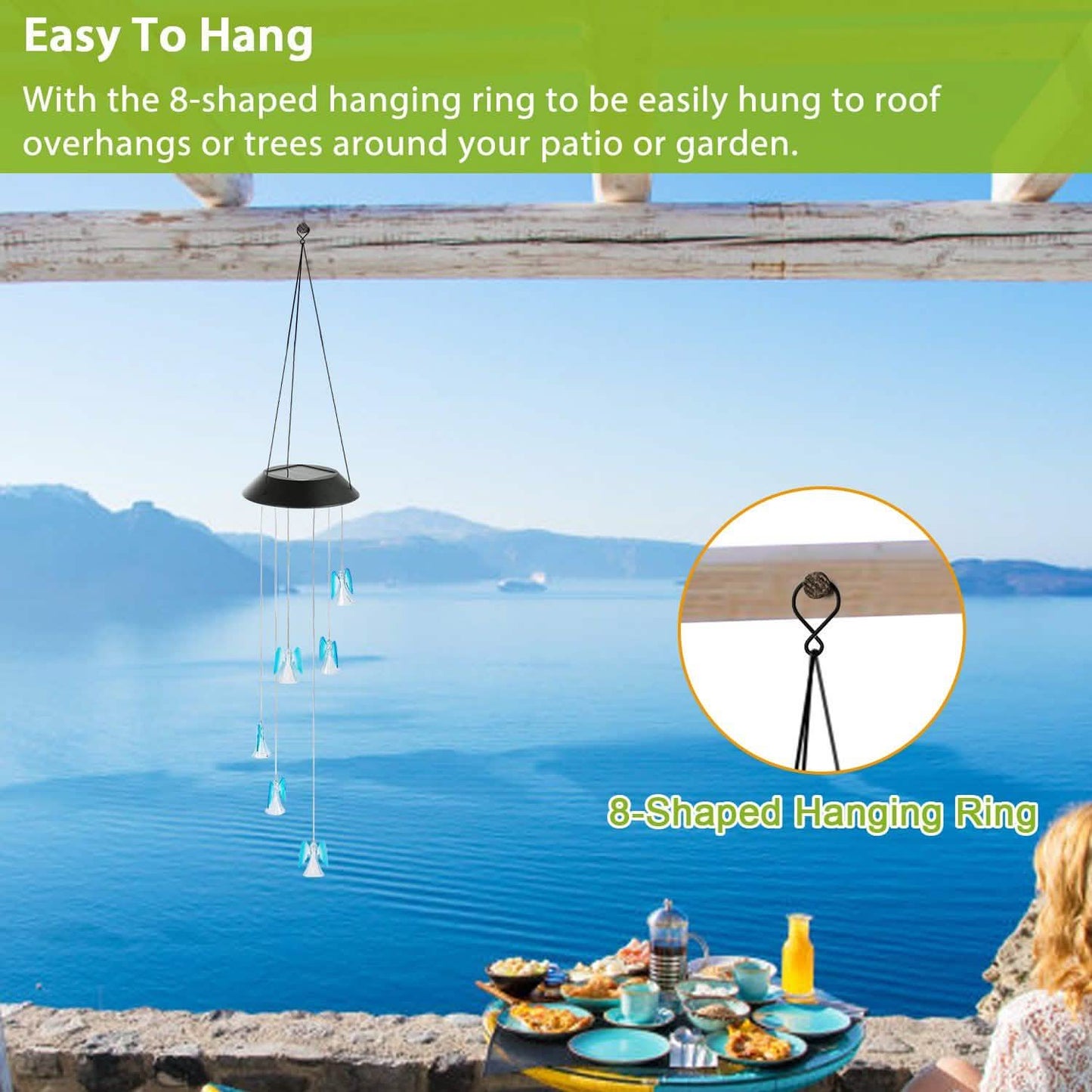 Solar Powered Angel Lights Wind Chimes LED Color Changing DailySale