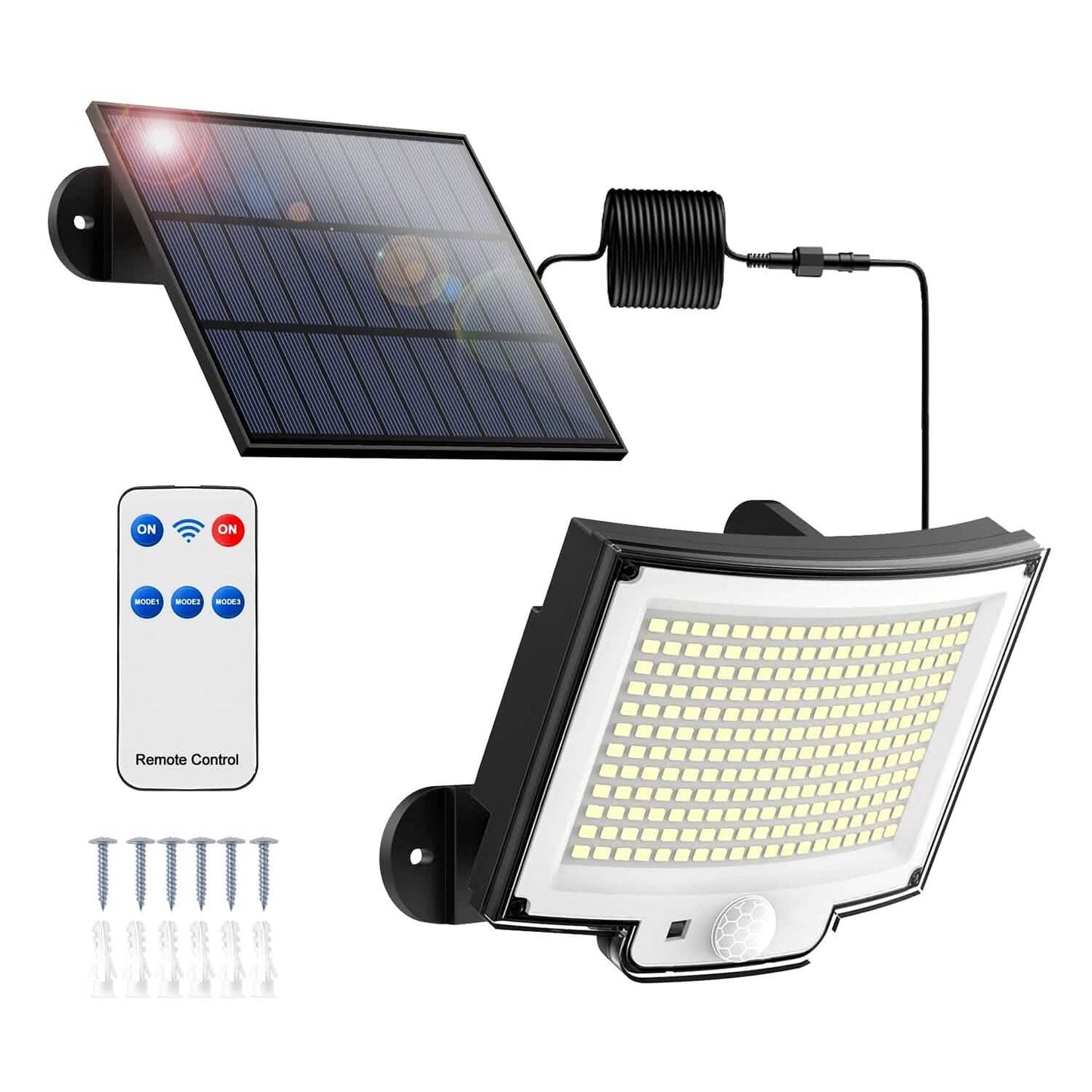Solar Powered Flood Light Solar IP65 Waterproof Motion Sensor with Remote DailySale