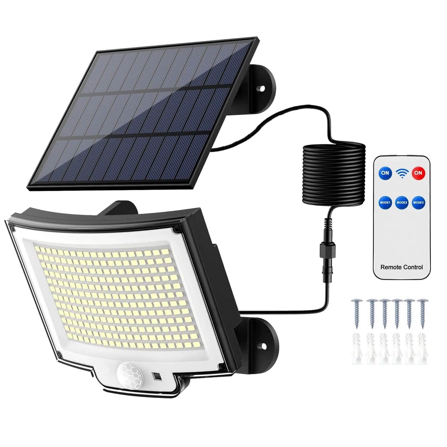 Solar Powered Flood Light Solar IP65 Waterproof Motion Sensor with Remote DailySale