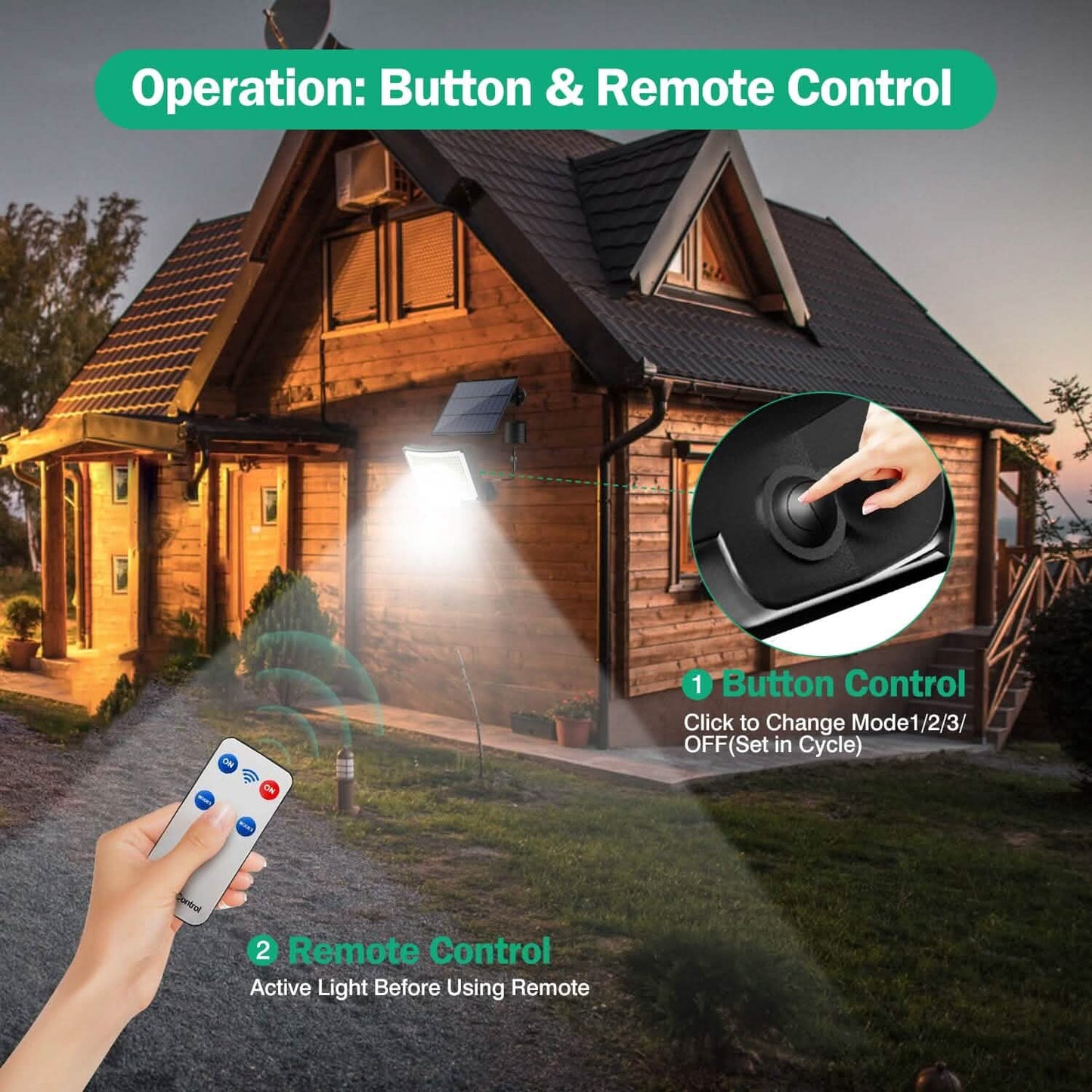 Solar Powered Flood Light Solar IP65 Waterproof Motion Sensor with Remote DailySale