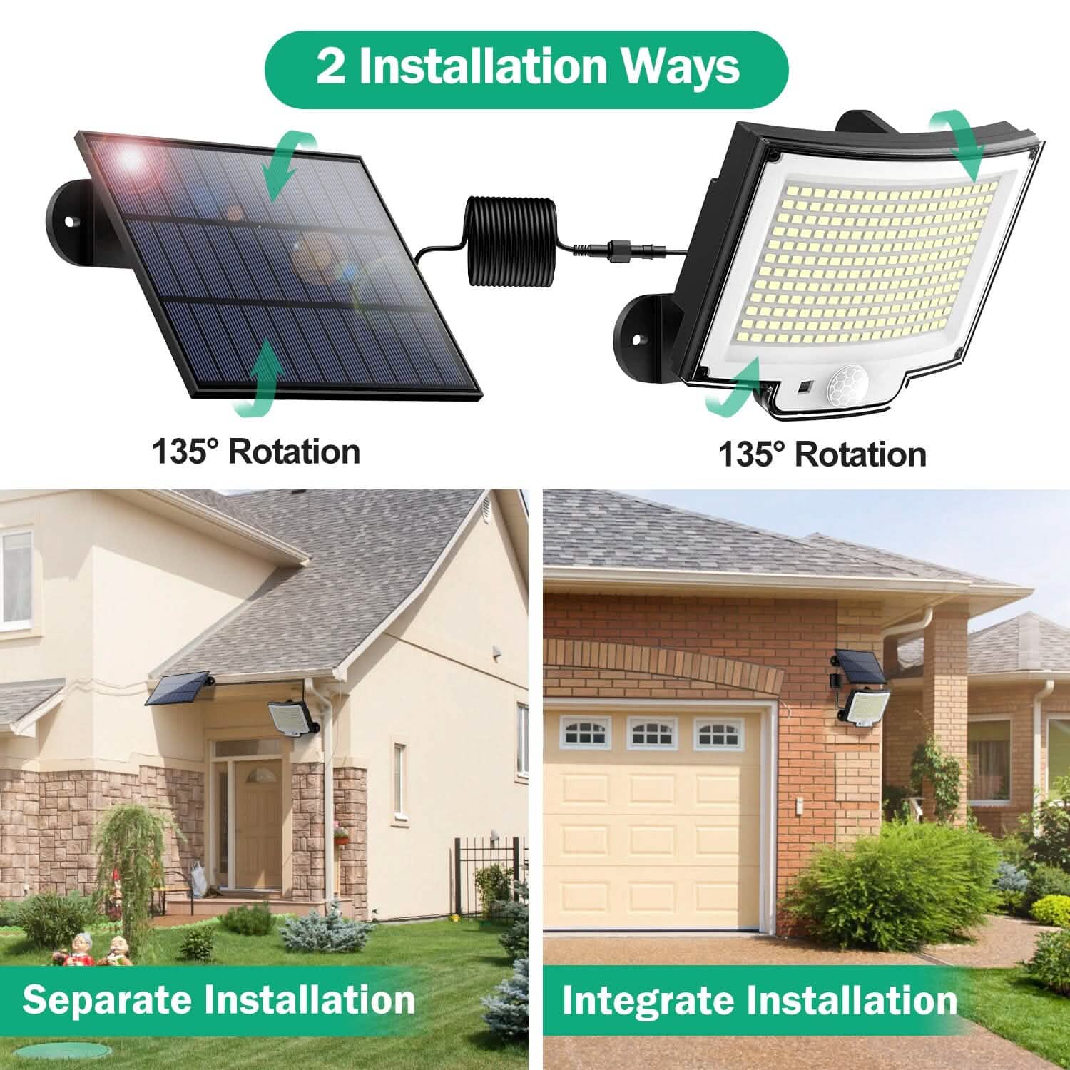 Solar Powered Flood Light Solar IP65 Waterproof Motion Sensor with Remote DailySale
