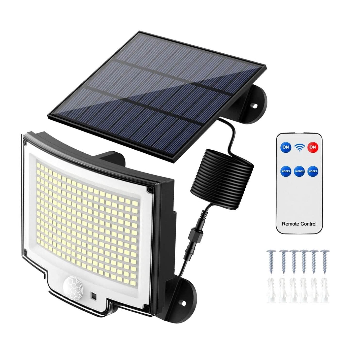 Solar Powered Flood Light Solar IP65 Waterproof Motion Sensor with Remote DailySale